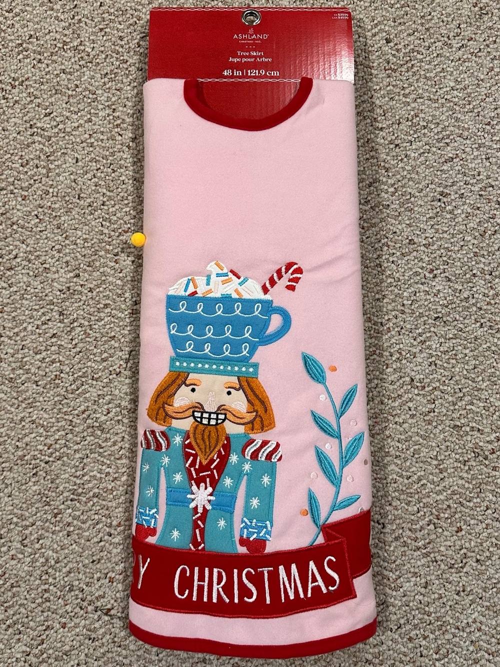 NWT ashland pink nutcracker christmas tree skirt